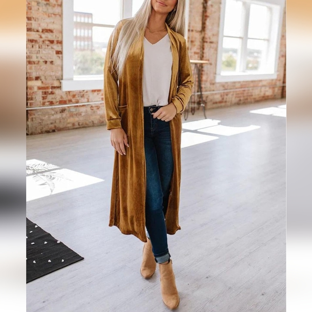 Velvet Long Duster Open